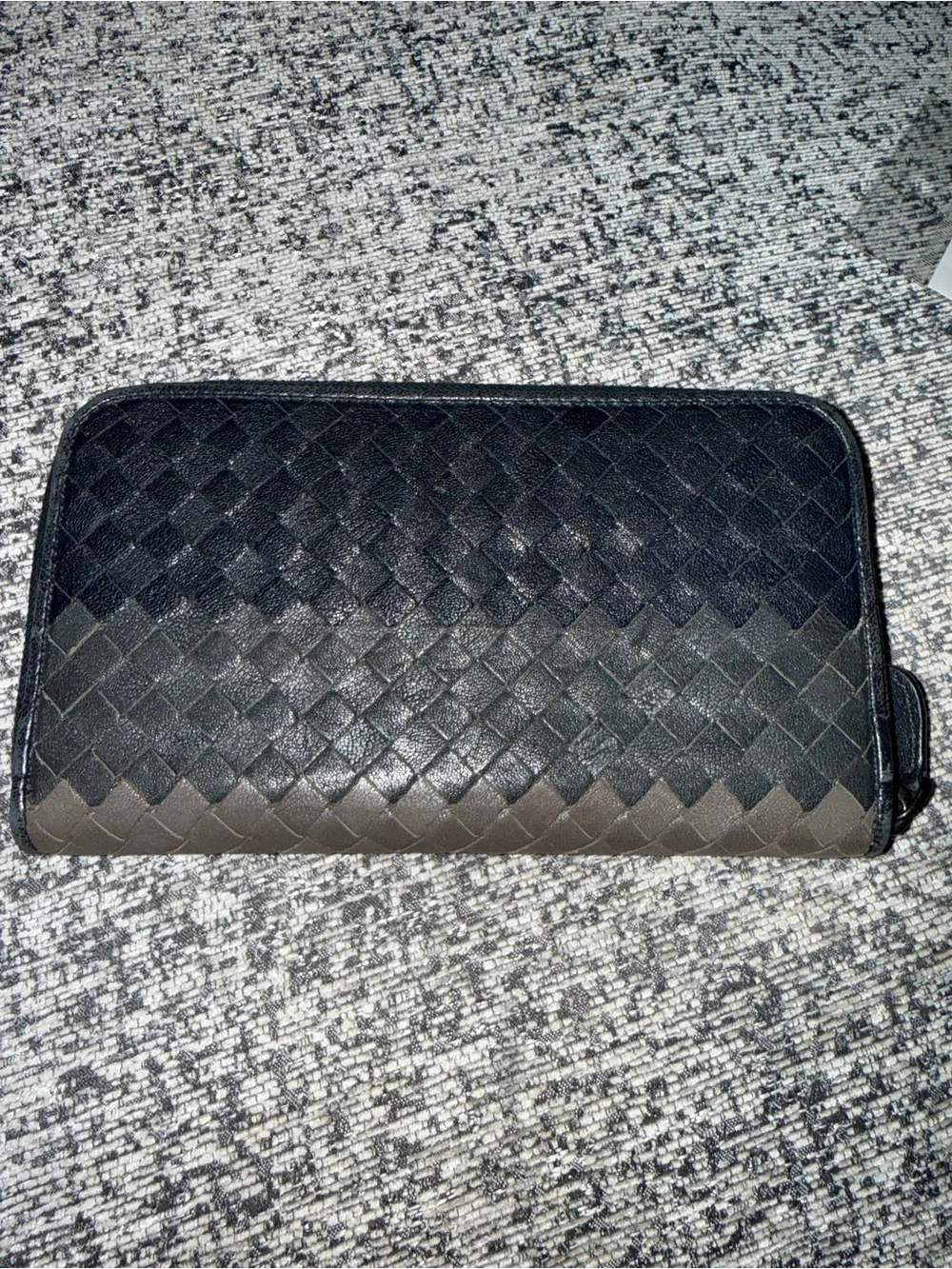 Bottega Veneta Intrecciato colorblock woven leather zip-around long wallet